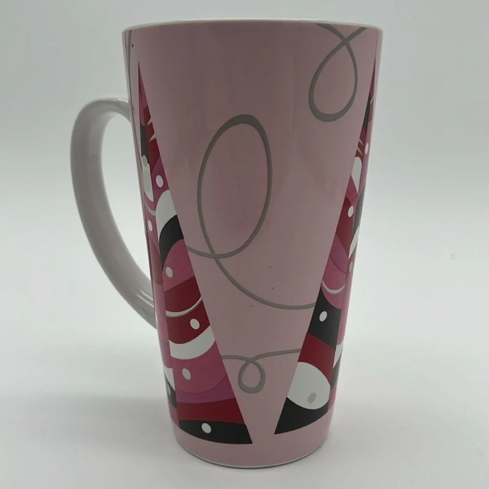 Starbucks Coffee 2004 Pink Holiday Christmas Tree Tall Ceramic Mug Cup - Picture 4 of 11